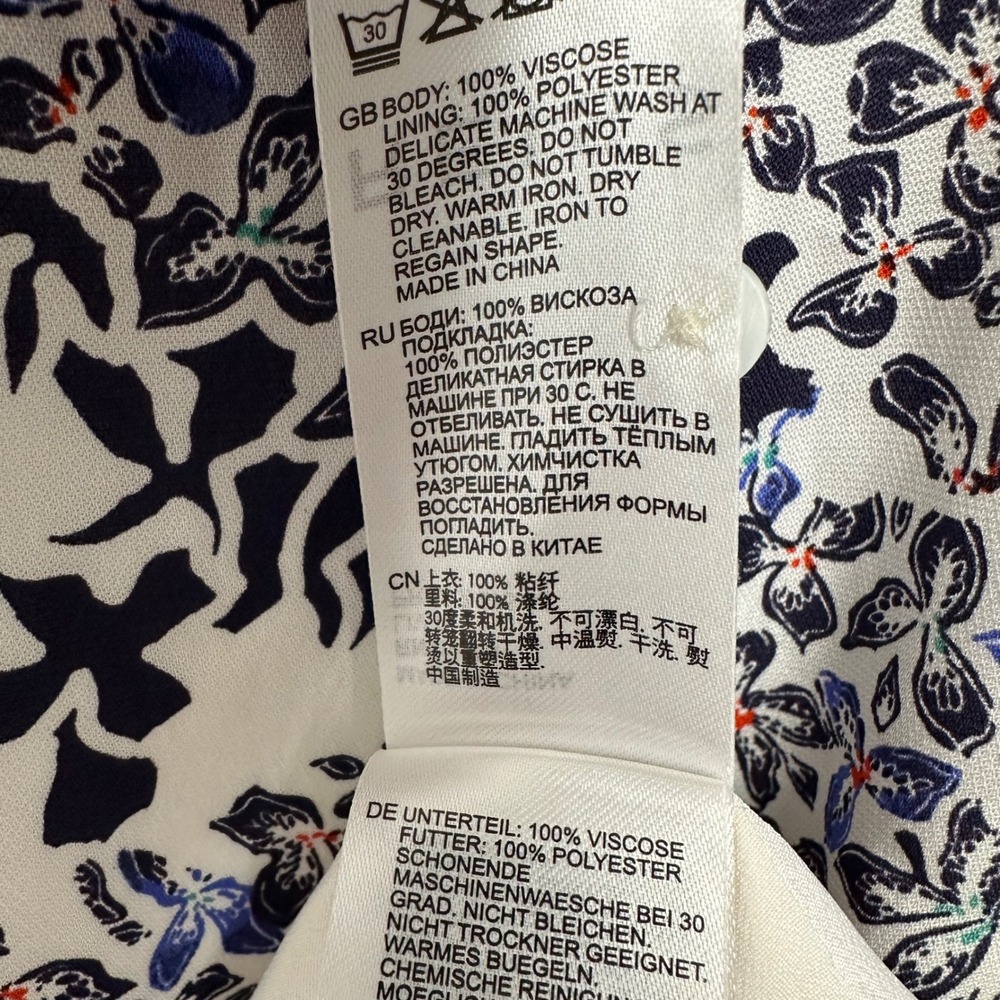 Reiss Livia Mosaic Print Split Midi Dress Floral Blue White Navy 7 - Picture 12 of 12